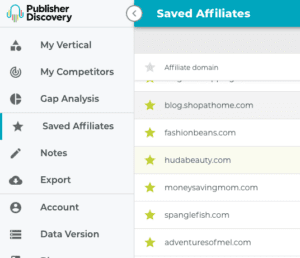 saved affiliate list